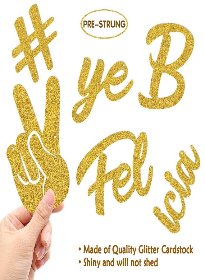 Marwey Bye Felicia Banner,Gold Glitter Garland Party Supplies,Party Decoration Ideas for Going Away/Moving/Job Change/Relocating/Graduation/Farewell Party - Image 3